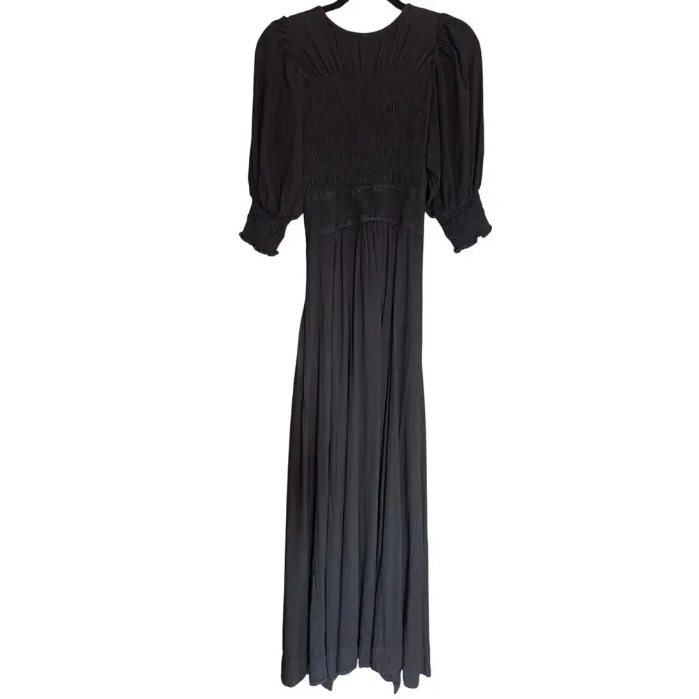 Free People String of Hearts Maxi Dres Black Small - Picture 4 of 10